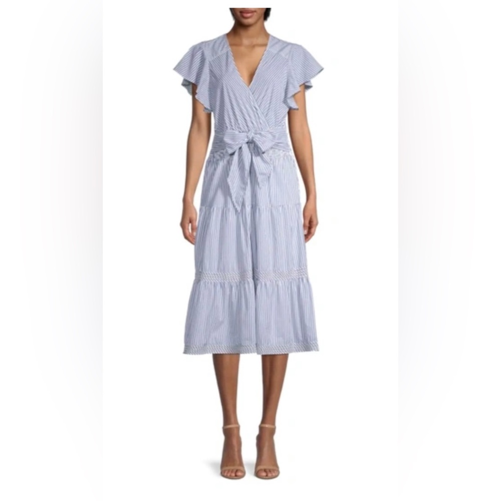 Parker blue and white striped dress